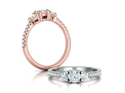 Bespoke Engagement 3 Stone Diamond ring printable 3dmodel
