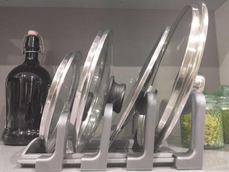 Adjustable pan lid stand
