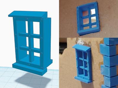 Small window for tabletop buildings