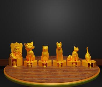 Dog Versus Cat Figure Chess Set Pet Character Chess Pieces