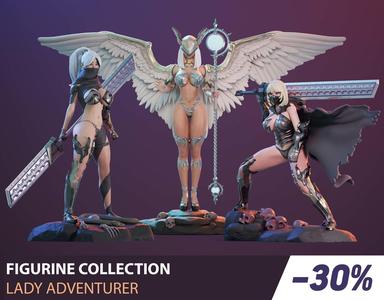 Figurine collection – Lady adventurer – 3 PIECES