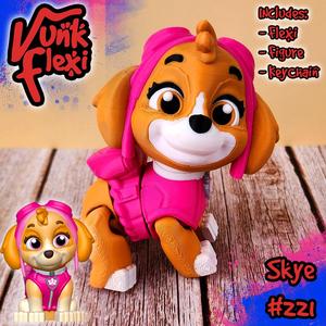 Paw Patrol Skye MultiColor Flexi Print-In-Place + figure & keychain