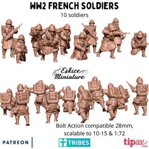 10 French soldiers – WW2 – 28mm
