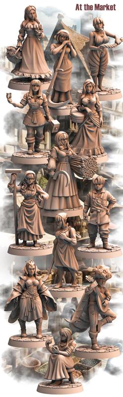 PRE-SUPPORTED At the market - 32mm - DnD