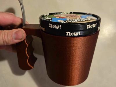 Pistol grip Ben and jerry's ice cream pint holder
