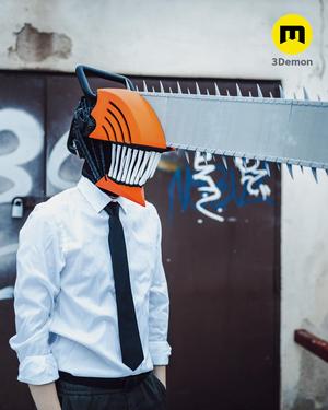 Chainsaw Man helmet with movable jaw