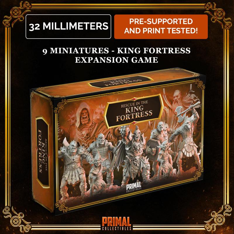 9 miniatures - RPG expansion game - RETURN OF THE KING FORTRESS- MASTERS OF DUNGEONS QUEST - Premium Package