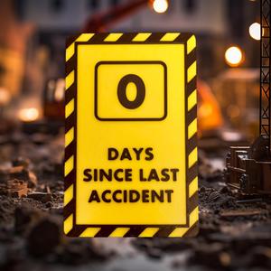 Days Since Last Accident Sign Multi color - No MMU/AMS required