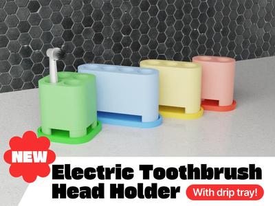 Electric Toothbrush Head/Oral-B Holder With Drip Tray / 2-4 Slot Sizes   