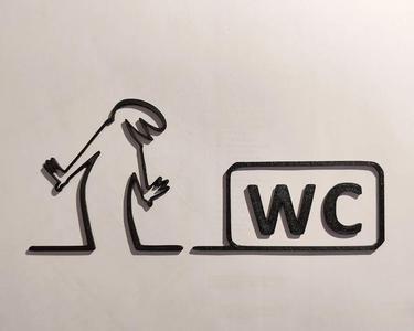 WC door hanger from the iconic cartoon "La Linea" Balum Balum.   