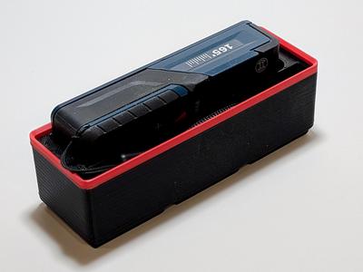 Gridfinity Bosch GLM165-40 laser measure holder with tether slot