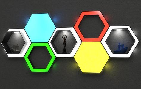LED Hexagon Panels and Shelfs