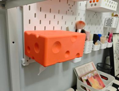 Cheese Tissue Box Compatible with IKEA Pegboard