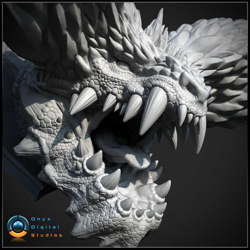 3D Printable Monster hunter head - Nergigante