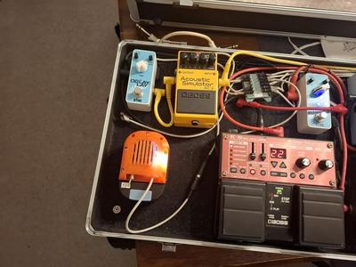 IKEA TRIXIG cordless drill battery powering guitar pedalboard