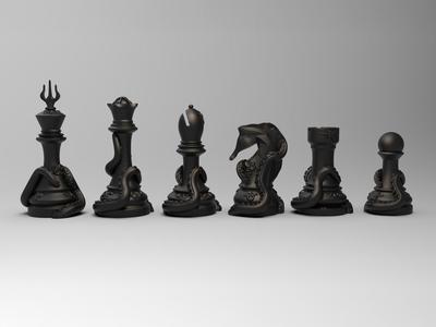 Kraken - Full chess set 3D print model