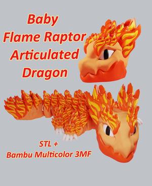 Baby Flame Raptor - Articulated Dragon Fidget Toy