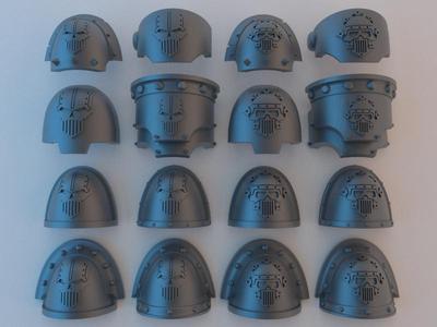(Chaos) Space Marine Shoulder Pads - Iron Warriors
