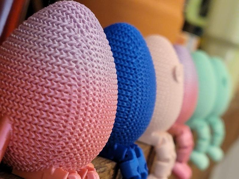 Articulated Easter Egg Buddy - Knitted Cloth