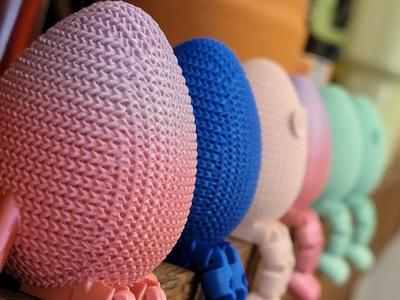 Articulated Easter Egg Buddy - Knitted Cloth