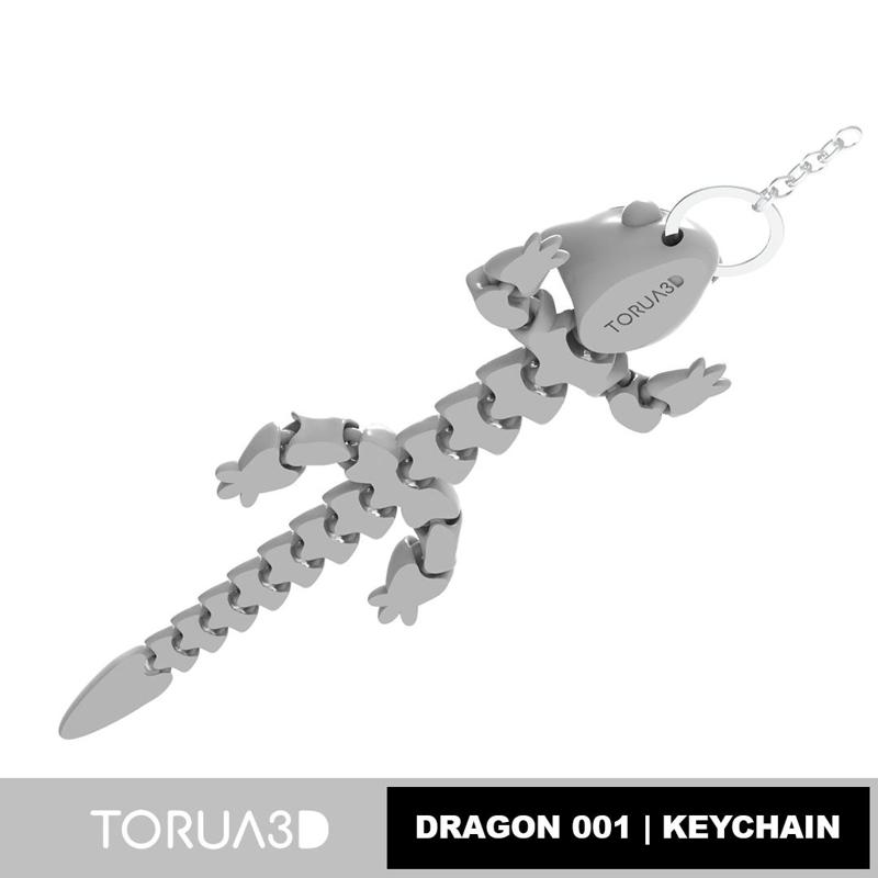 ARTICULATED DRAGON KEYCHAIN 001 - Print in place - STL Files