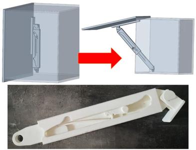 Latching mechanism for opening lids - heavy duty