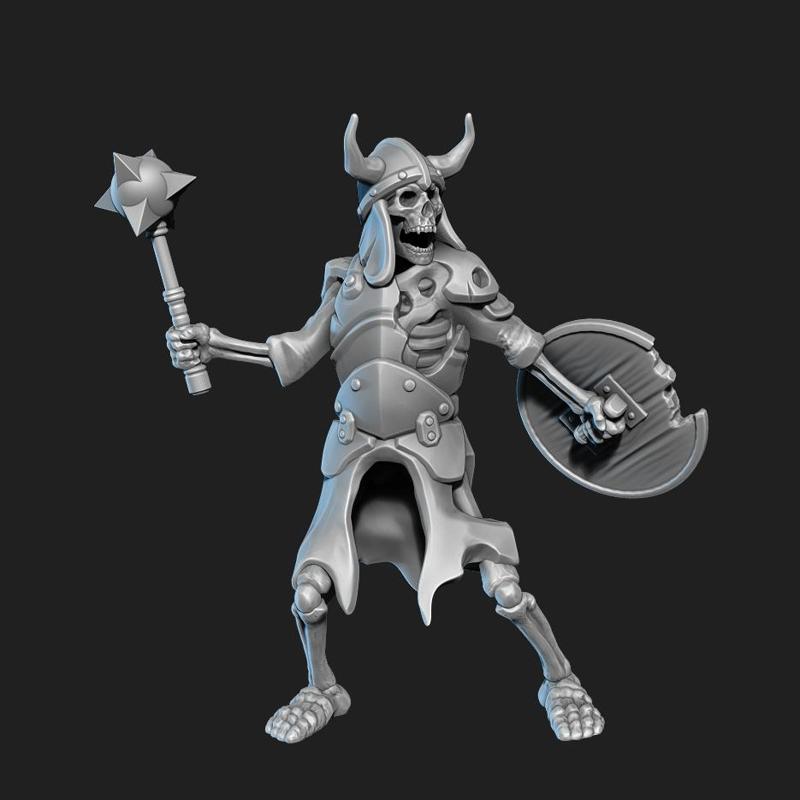 Skeleton warrior with mace presupported