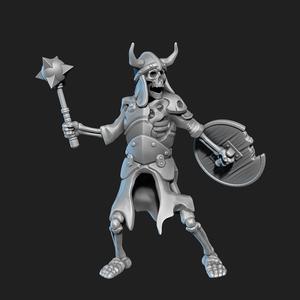 Skeleton warrior with mace presupported
