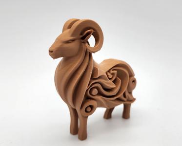 Wood-Carved Bighorn Sheep