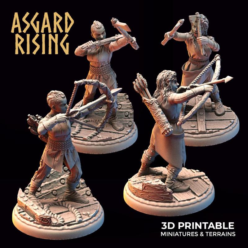 VIKINGS - Female Archers Ax Throwers Modular Warband Presupported