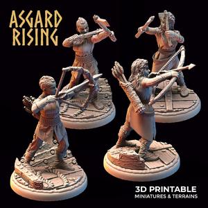 VIKINGS - Female Archers Ax Throwers Modular Warband Presupported