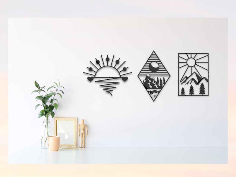 Geometric Sunset Wall Art