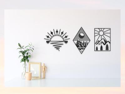 Geometric Sunset Wall Art