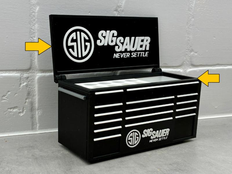 Lid for Sig Sauer inspired gun Desk toolbox pen