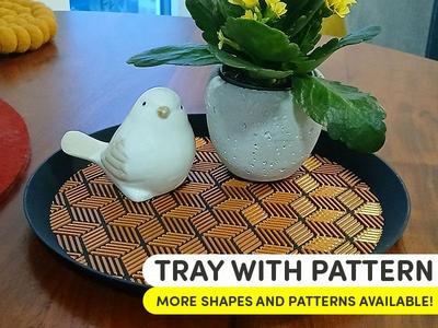 Decor Tray Round with Modern Pattern