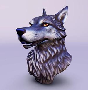 Detailed Wolf Bust   