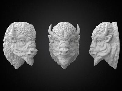 Bison Buffalo Head Sculpture 3D Printable model