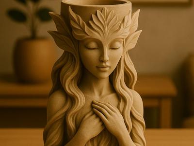 Elegant Vase Art flower container for shelves