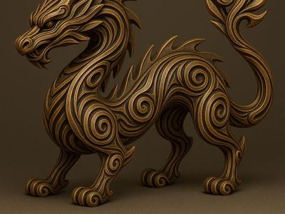 Spiral Dragon – Modern Mythical Statue