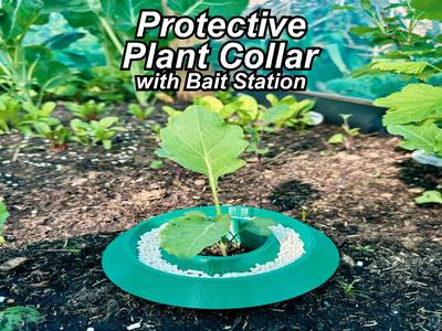 Protective Plant Collar with Bait Station