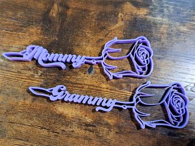 Mommy and Grammy Rose Pendants