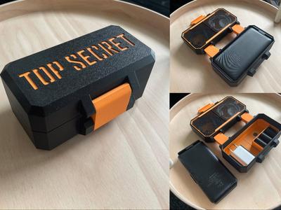 Modular top secret box with mesh tray