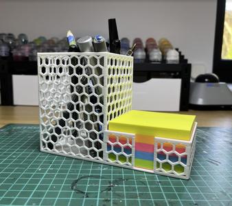 Big Hex / Honeycomb Pen Pot & Sticky Note Holder