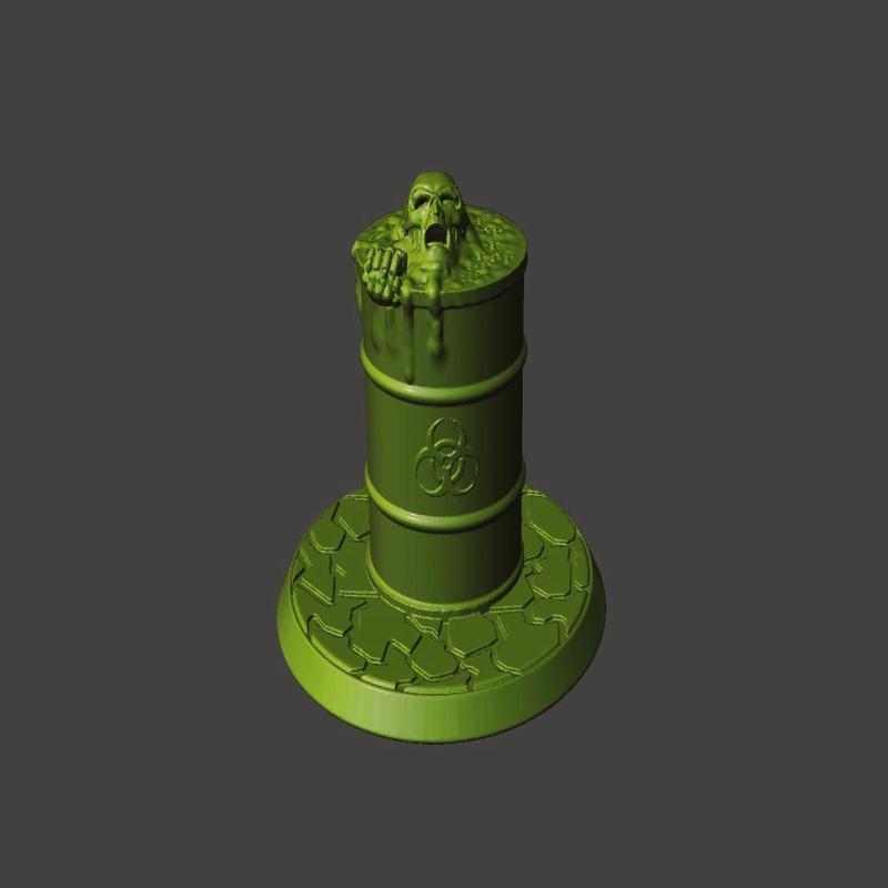28mm toxic Undead Zombie Emerging from Barrel