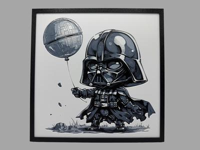 Darth Vader with a Death Star Balloon