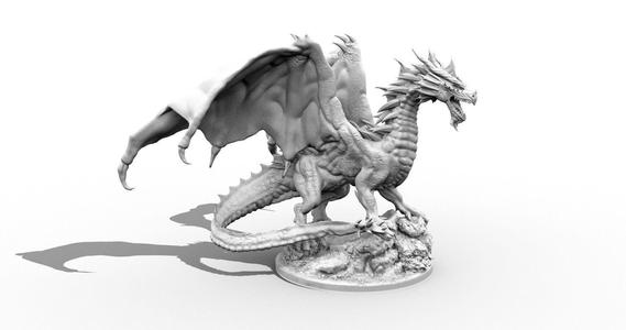Adult Red Dragon three inch base