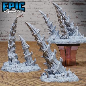 Bone Spikes / Skelet City Item / Undead Beast Town Decoration / Evil Zombie Village Environment / Rotting Humanoid Kingdom / Skeleton Monster Peak / Graveyard Encounter