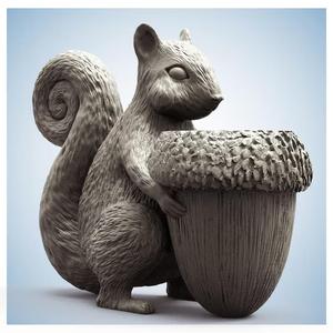 Squirrel Animal Planter - STL Format 3D Printable Ready File 