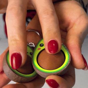 Clicky Avocados Keychain 🥑✨, Fun Clicker Toy!
