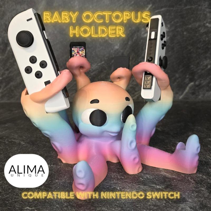 Baby octopus holder - compatible w. Nintendo Switch